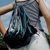 グロッシーストリングバッグ / GLOSSY STRING BAG_DEEP GREEN