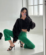 leather coated straight pants