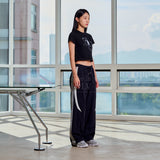 メタルニューシンボルロゴバイオウォッシングクロップショートスリーブTシャツ