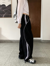 ノイブダブルライントラックインスィジョンストリングツーウェイジョガーパンツ / Nove two-line track incision string two-way jogger pants