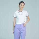 ラビットエモジクロップTシャツ / PURPLE RABBIT EMOJI CROP T-SHIRT