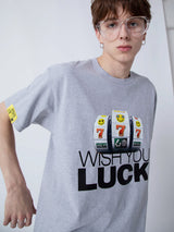 ウィッシュユーラックTシャツ/WISH YOU LUCK 1/2 T-SHIRT_GRAY