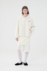 チェリーフリースフーディー付きジャンパー / CHERRY FLEECE HOODIE JUMPER [CREAM]