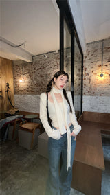 トゥイーティーマフラーニットトップス / Tweety muffler knit top