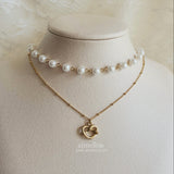 Pretzel Layered Pearl Choker Necklace - Gold ver. (Red Velvet Joy Necklace)