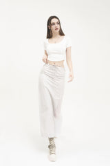 クロップドロゴTシャツ / [Seow] Croped logo T-shirts, white