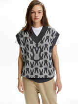 MOON BUNNY MONOGRAM VEST GRAY (6586529513590)