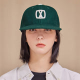 VA Square Applique Wool Baseball Cap / Deep Green