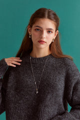 ハートペンダントコンビロングネックレス (2colors)