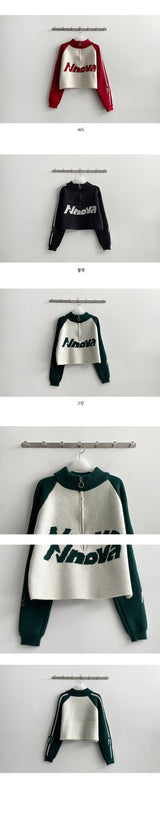Novak Crop Double String Half Zip-Up Knitwear