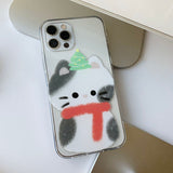 ココ　スケッチサムキャットクリスマスキャットスマホケース