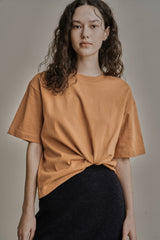 オーバーサイズロゴ刺繍Tシャツ/OVERSIZED LOGO EMBROIDERED T-SHIRT_ORANGE