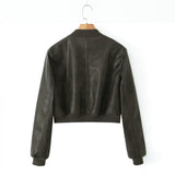 vintage leather zip-up