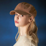 embroidery newsboy cap LIGHTBROWN