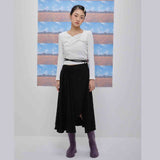 Claire shirring long skirt (6684264464502)