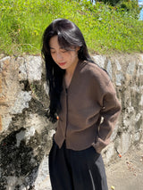 Bear hidden button cardigan