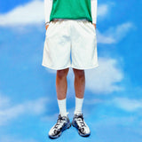 [UNISEX] Faux-Leather Shorts (White)