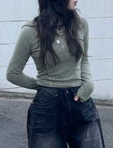 ボタンスリットスリムフーディー / Button Slit Slim Hoodie