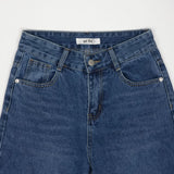 ストレートフィットロールアップエンブロイダリーデニムパンツ / STRAIGHT FIT ROLL UP EMBROIDERY DENIM PANTS [6863]