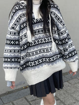 イグルーフードロングニットウェア / Igloo hooded long knitwear