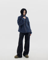 ケーブルハイネックジップアップカーディガン / Cable high neck zip-up cardigan (6color)