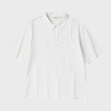 ローカットハーフスリーブシャツ/RAW CUT HALF SLEEVE SHIRT (WHITE)