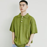 チェーンケーブルカラーハーフニット / CHAIN CABLE COLLAR HALF KNIT BASIL