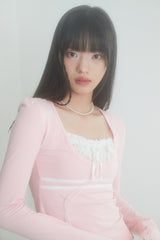 レースリボントップ (BABY PINK)