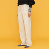 プリーツバンディングパンツ / PLEATS BANDING PANTS_IVORY