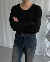 B747 Oversized fit U-neck Long-sleeved T-shirt (3 colors)