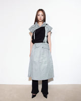 WAFFLE WRAP SKIRT & TOP (BLACK)