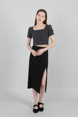 ボタンバンディングロングスカート / Button Banding Long Skirt Black