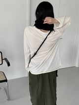 ブルーアレタリングビンテージ長袖Tシャツ / Brua lettering vintage long-sleeved T-shirt