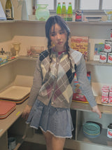 アーガイルルーピーカーディガン /  argyle loopy cardigan