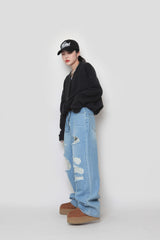 ビンテージワイドデニムパンツ/ vintage wide denim pants