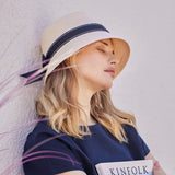 Ribbon paper bucket hat Pink