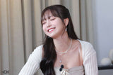 [IU Piercing] Dainty Heart Crystal and Ribbon Huggies Piercing - Silver Color