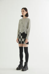 ASYMMETRY PLACKET KNIT CROP TOP GRAY MELANGE (6608598007926)