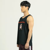 K プリントスリーブレスTシャツ / K PRINTING SLEEVLESS T-BLACK