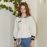 Sailor Long Sleeve Pocket Blouse (6681233719414)