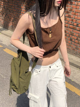 プリーツデイリーナイロンストリングポケットバックパック/Pleated Daily Nylon String Pocket Backpack