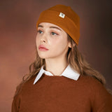 Monogram label beanie
