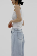 シンプルリブドスリーブレス / Simple Ribbed sleeveless (2color)