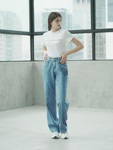 サマーワイドデニムパンツ / W1016 SUMMER WIDE DENIM PANTS_MEDIUM BLUE