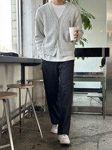 メトウールピンタックワイドスラックス / Meto wool pintuck wide slacks (2 colors)