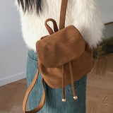 Boot string suede velvet backpack