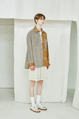 STITCH WIDE TURN UP HALF PANTS BEIGE (6554120093814)