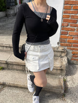 デイリーUネックTレイヤードノースリーブセット / Daily U-neck Tee Layered Sleeveless Set