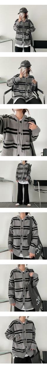 Donner pocket unit price Ra hooded knit cardigan
