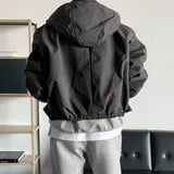 LMN Rectangle Short Hooded Bomber Jacket (3 colors)